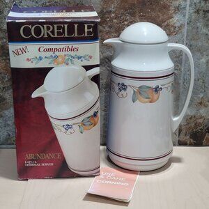 Corelle Abundance 1 QT L Thermal Server Coffee Carafe 1991